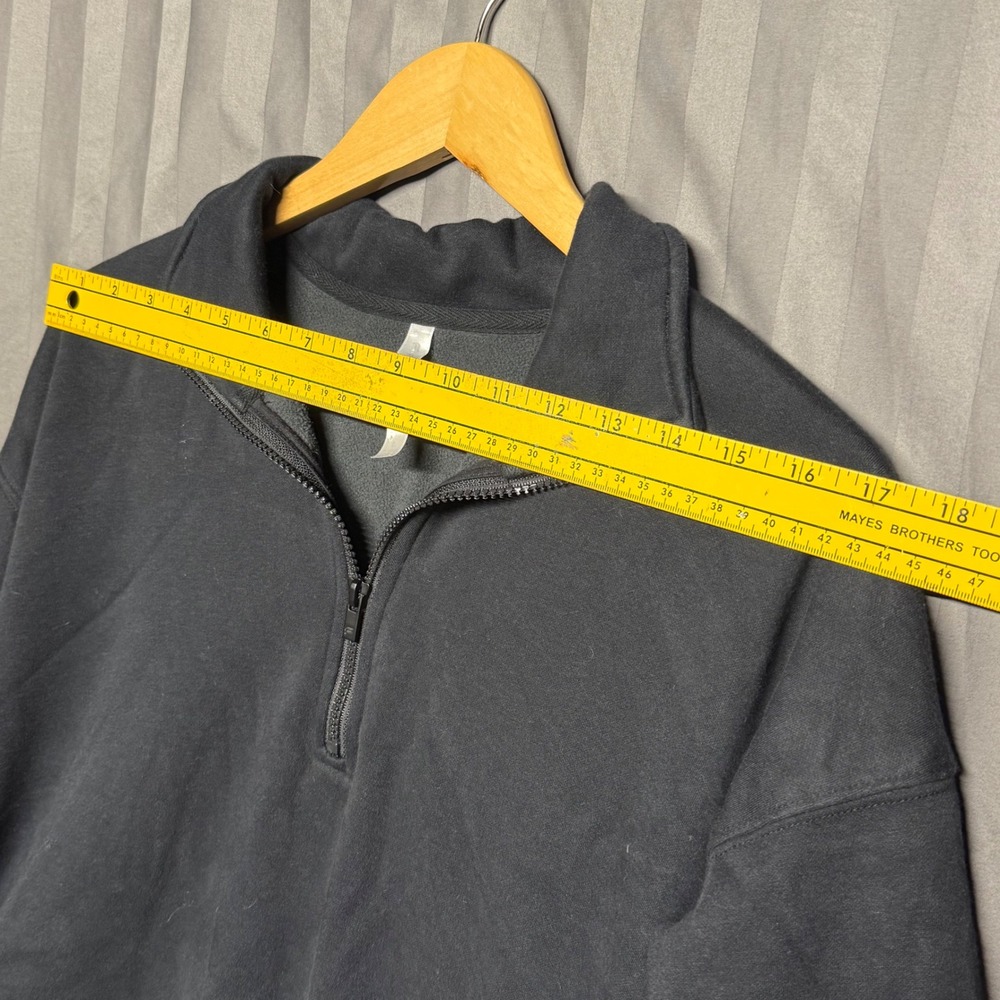 Fabletics Quarter Zip Pullover Sweatshirt Black L… - image 4